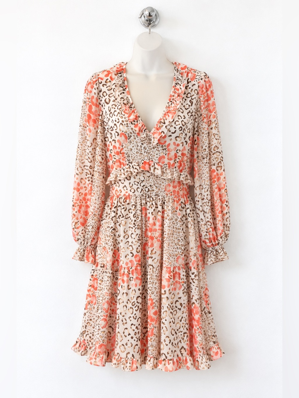 LOUNA Cheetah Long Sleeve Mini Dress